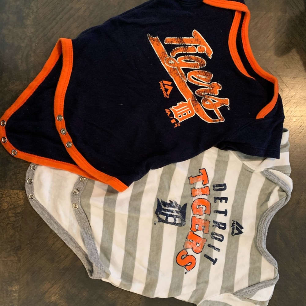 Faded Detroit Tigers onesies